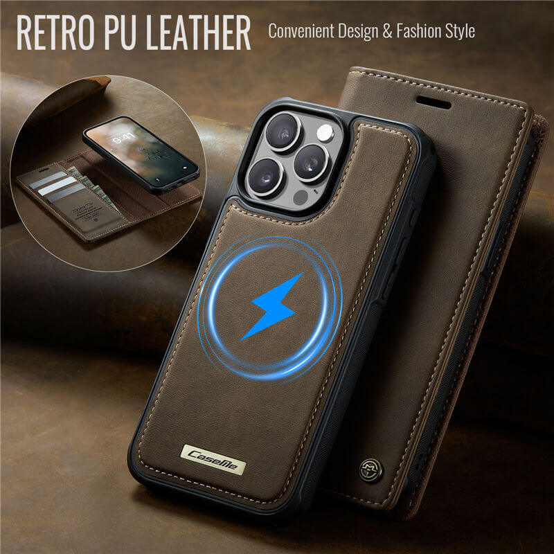 CaseMe iPhone 13 Pro Max 2-in-1 Magnetic Wallet Case