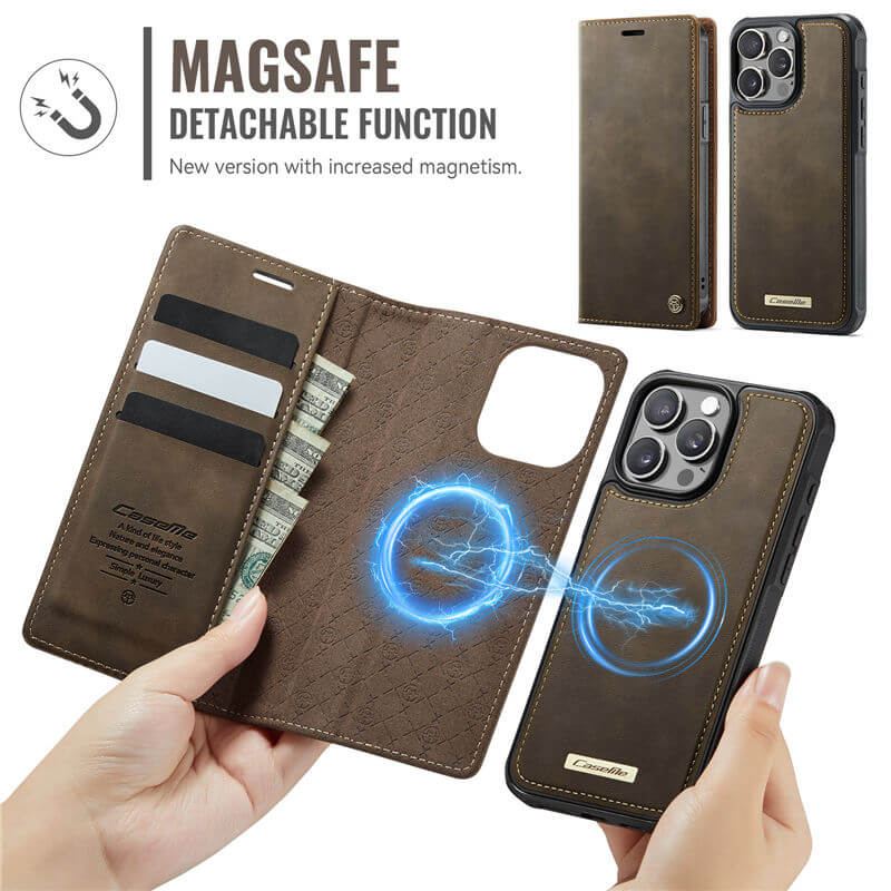 CaseMe iPhone 13 Pro Max 2-in-1 Magnetic Wallet Case