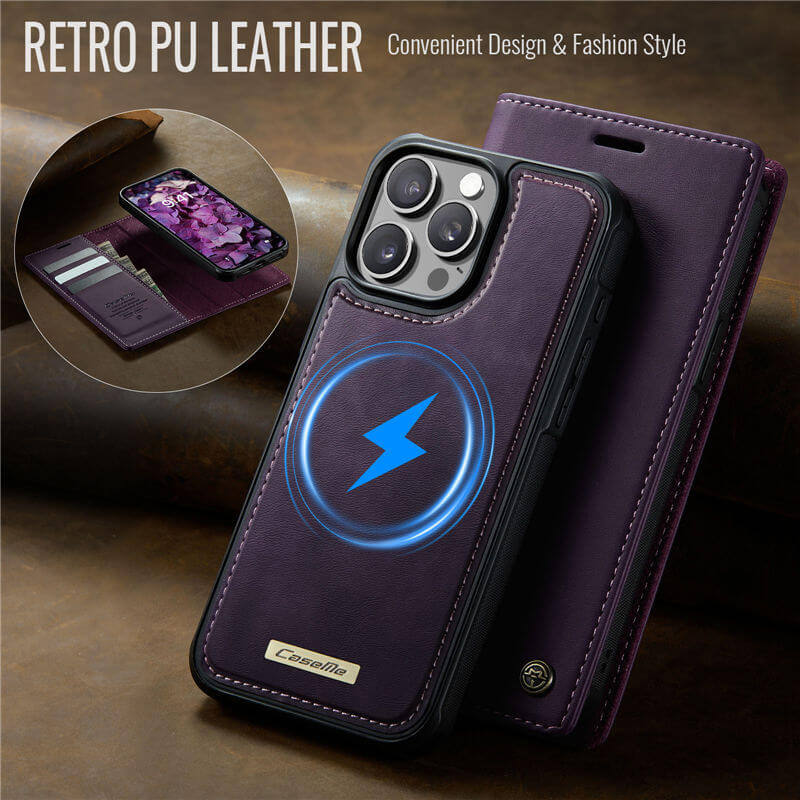 CaseMe iPhone 13 Pro Max 2-in-1 Magnetic Wallet Case