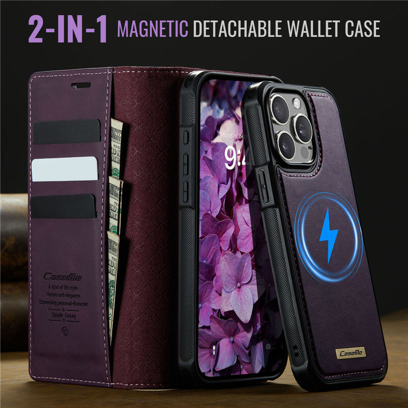 CaseMe iPhone 13 Pro Max 2-in-1 Magnetic Wallet Case