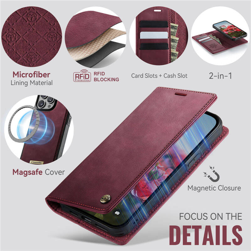 CaseMe iPhone 13 Pro 2-in-1 Magnetic Wallet Case