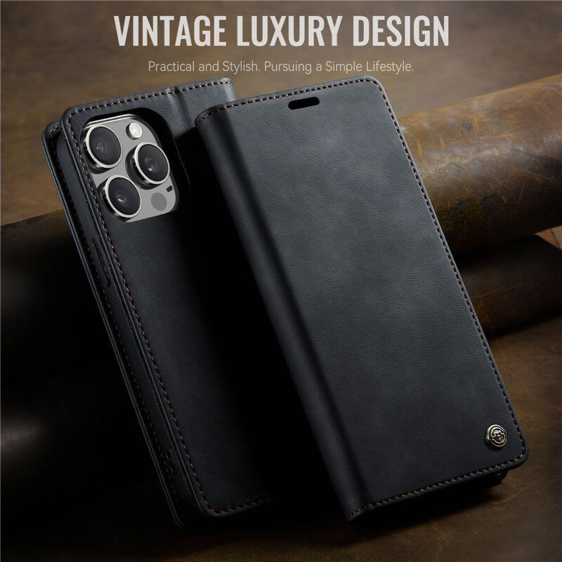 CaseMe iPhone 13 Pro Magnetic Wallet Case with RFID Blocking