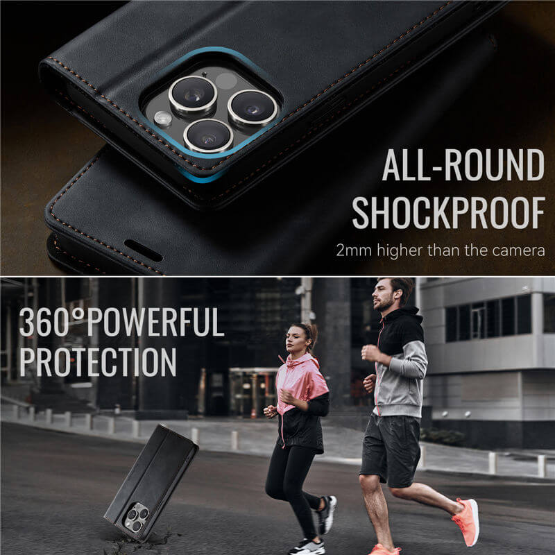 CaseMe iPhone 13 Pro Magnetic Wallet Case with RFID Blocking