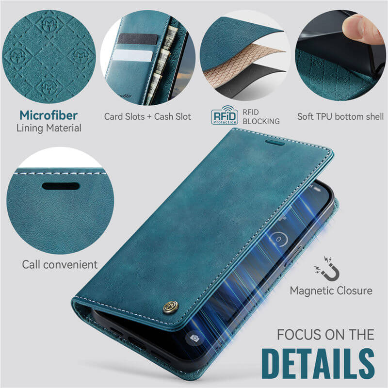 CaseMe iPhone 14 Pro Max Magnetic Wallet Case with RFID Blocking