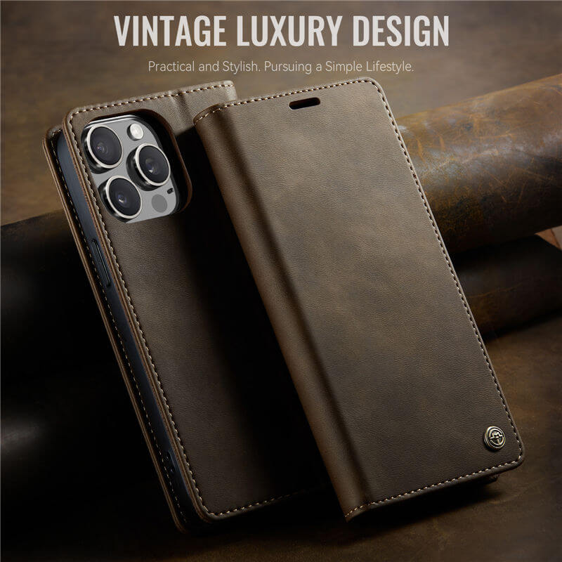 CaseMe iPhone 13 Pro Magnetic Wallet Case with RFID Blocking