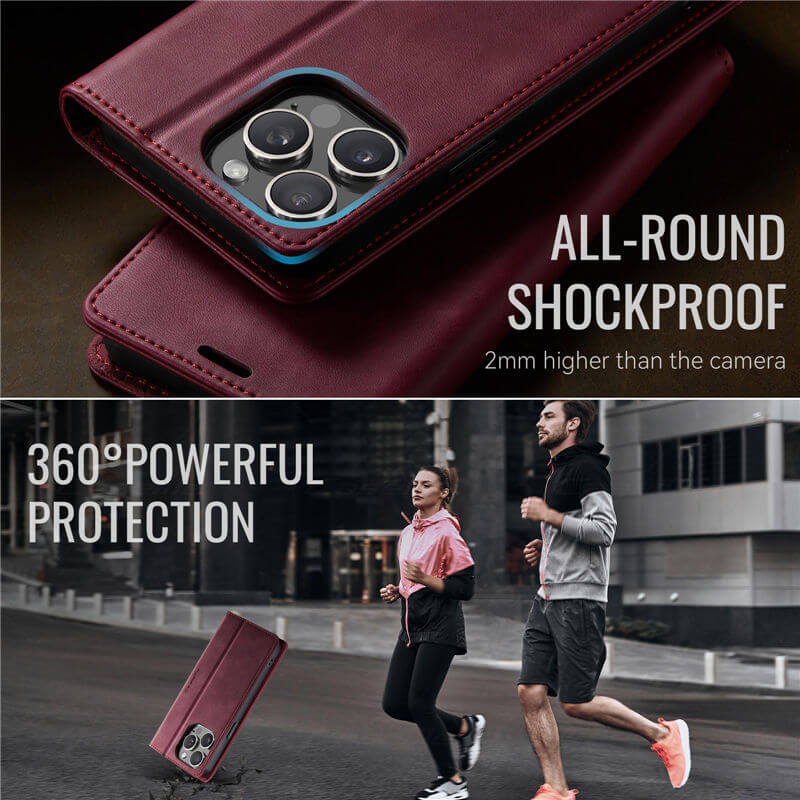 CaseMe iPhone 14 Pro Magnetic Wallet Case with RFID Blocking