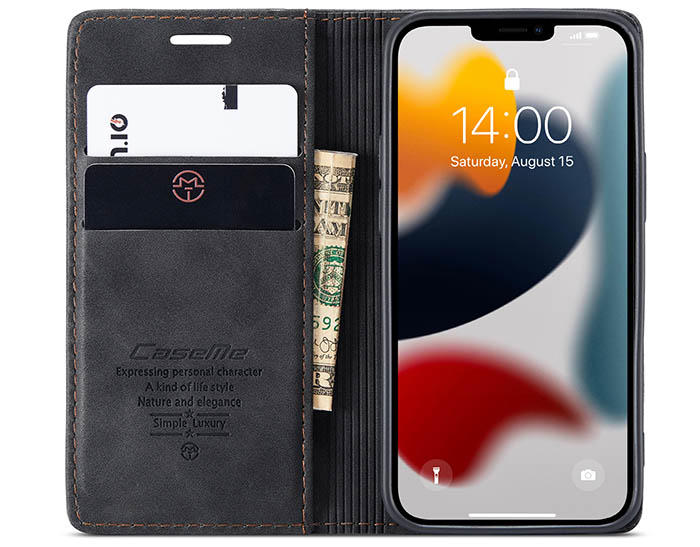 CaseMe iPhone 13 Mini Wallet Kickstand Magnetic Flip Leather Case