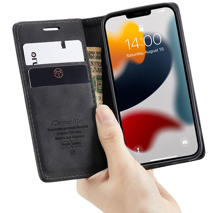 CaseMe iPhone 13 Mini Wallet Kickstand Magnetic Flip Leather Case