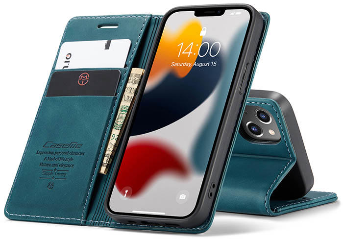 CaseMe iPhone 13 Mini Wallet Kickstand Magnetic Flip Leather Case