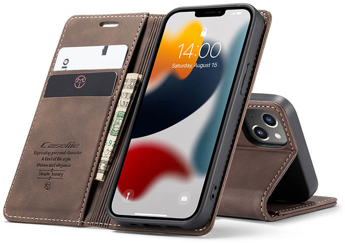 CaseMe iPhone 13 Mini Wallet Kickstand Magnetic Flip Leather Case