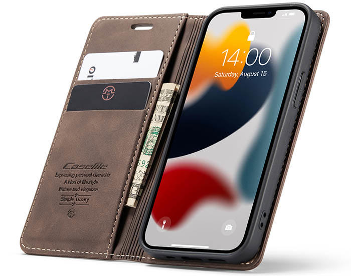 CaseMe iPhone 13 Mini Wallet Kickstand Magnetic Flip Leather Case