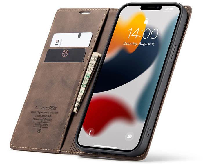 CaseMe iPhone 13 Pro Max Wallet Kickstand Magnetic Flip Leather Case