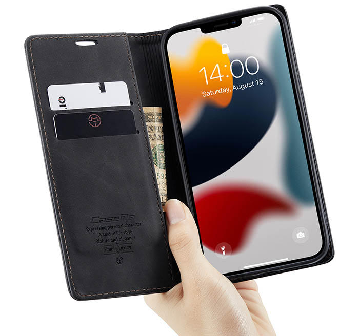 CaseMe iPhone 13 Wallet Kickstand Magnetic Flip Leather Case