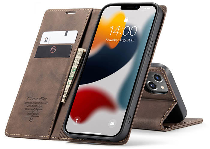 CaseMe iPhone 13 Wallet Kickstand Magnetic Flip Leather Case