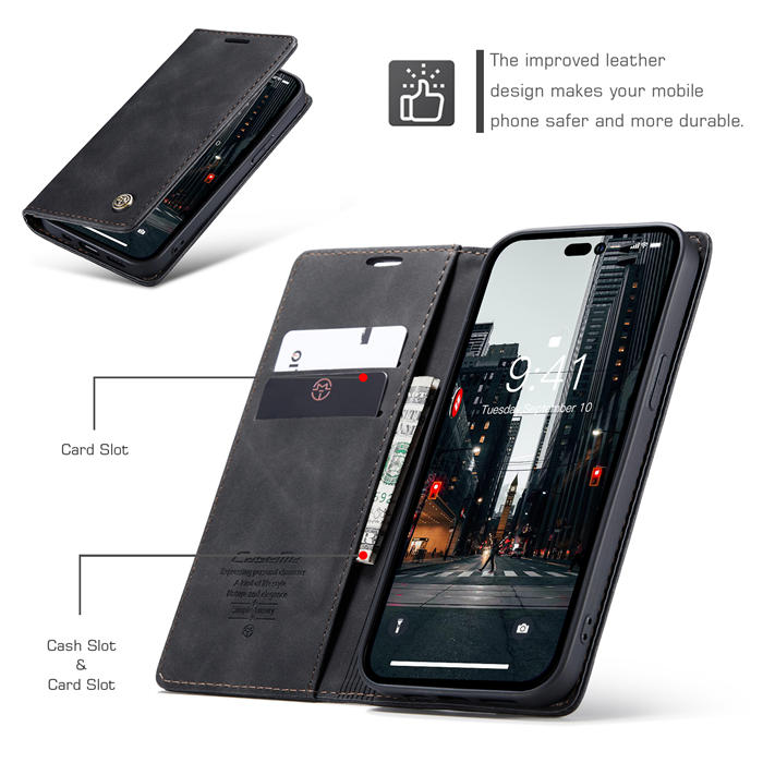 CaseMe iPhone 14 Pro Max Retro Wallet Magnetic Case