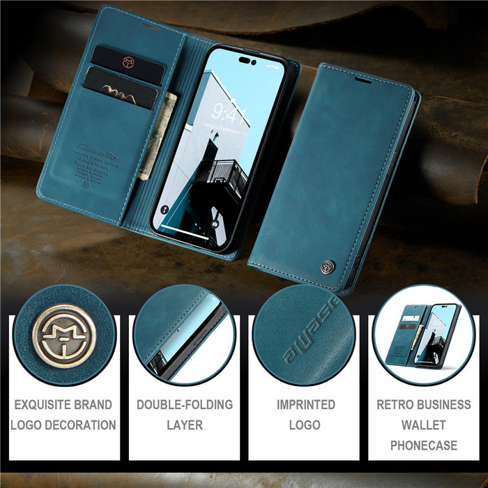 CaseMe iPhone 14 Pro Max Retro Wallet Magnetic Case