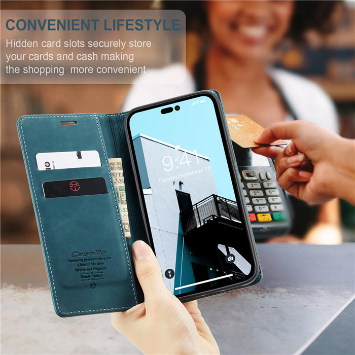 CaseMe iPhone 14 Pro Max Retro Wallet Magnetic Case