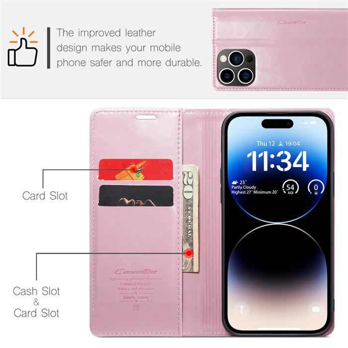 CaseMe Wallet Kickstand Magnetic Phone Case Black