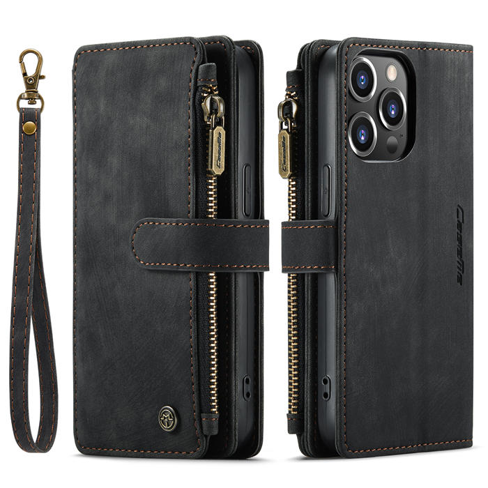 CaseMe Zipper Wallet Kickstand Phone Case with Wrist Strap