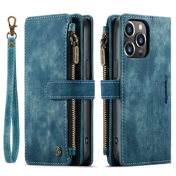 CaseMe Zipper Wallet Kickstand Phone Case with Wrist Strap