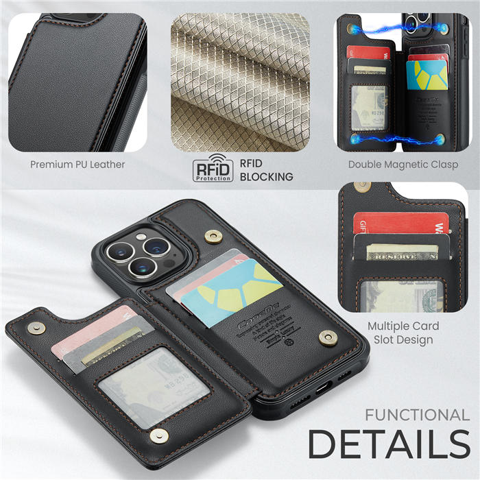 CaseMe iPhone 15 Pro Max RFID Blocking Card Holder Case