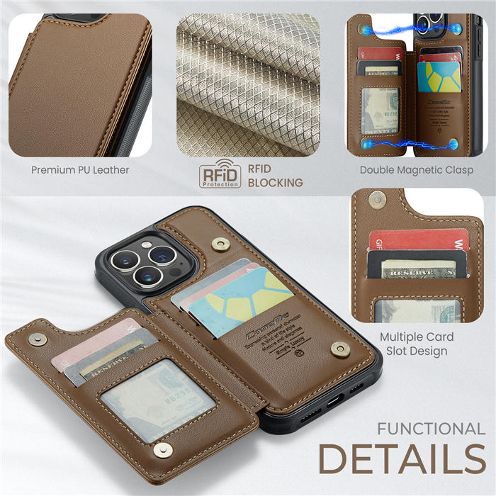 CaseMe iPhone 15 Pro Max RFID Blocking Card Holder Case