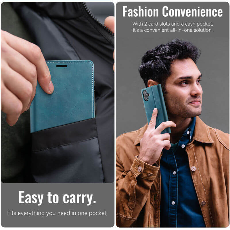 CaseMe iPhone 16 Magnetic Wallet Case with RFID Blocking