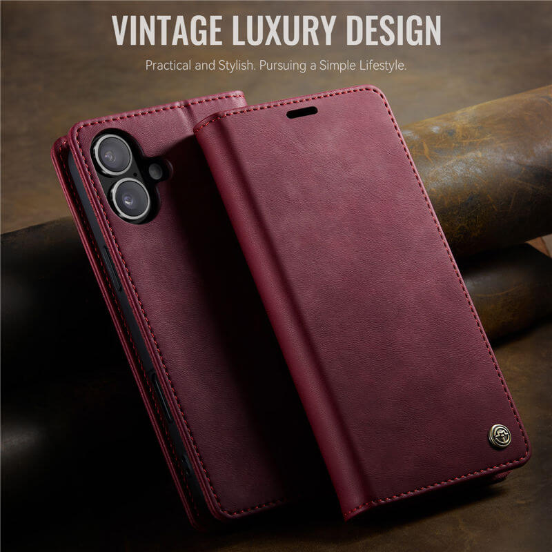 CaseMe iPhone 16 Plus Magnetic Wallet Case with RFID Blocking