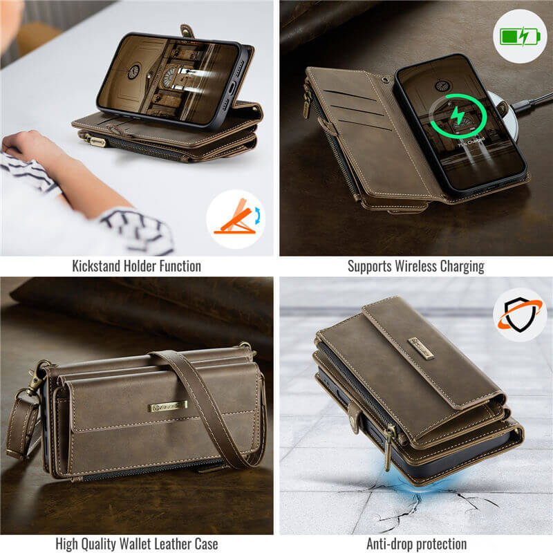 CaseMe iPhone 16 Plus Crossbody Wallet Case