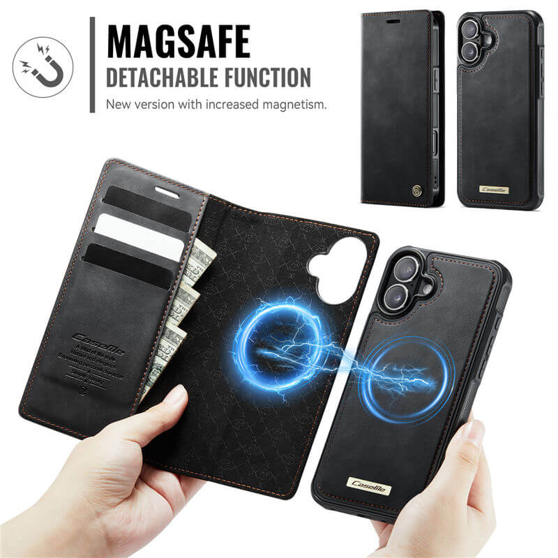 CaseMe iPhone 16 2-in-1 Magnetic Wallet Case