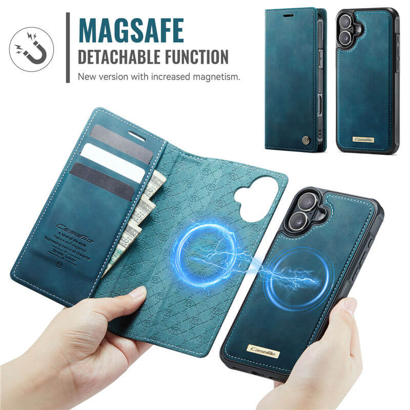 CaseMe iPhone 16 Plus 2-in-1 Magnetic Wallet Case