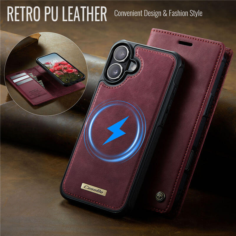 CaseMe iPhone 16 Plus 2-in-1 Magnetic Wallet Case