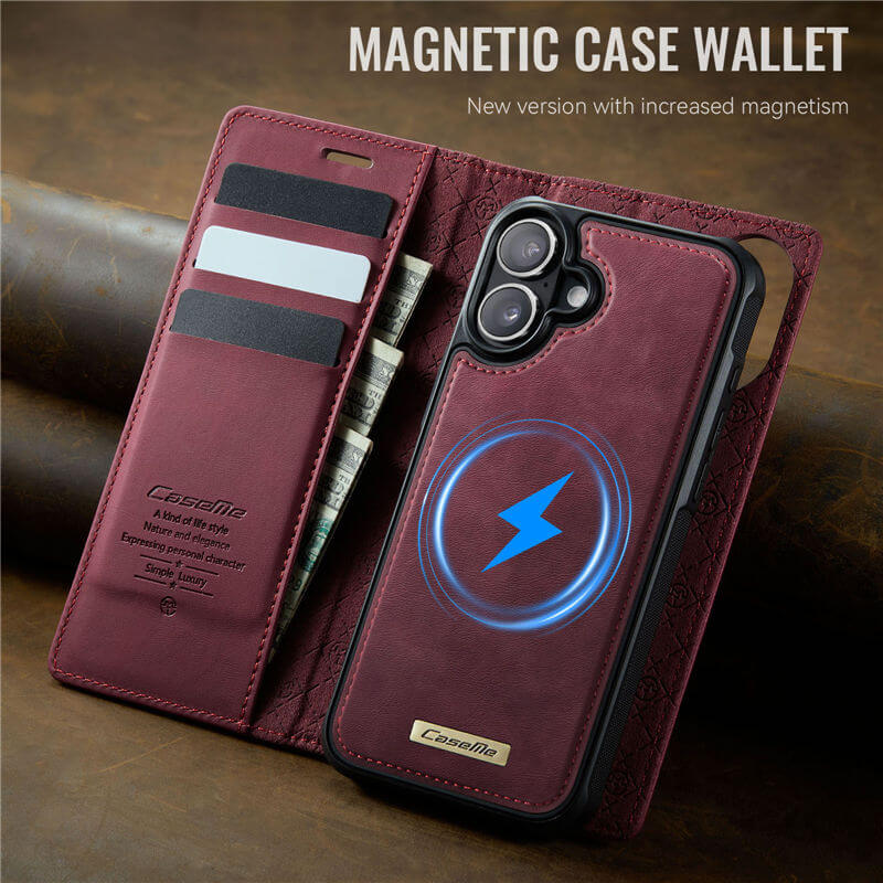 CaseMe iPhone 16 Plus 2-in-1 Magnetic Wallet Case