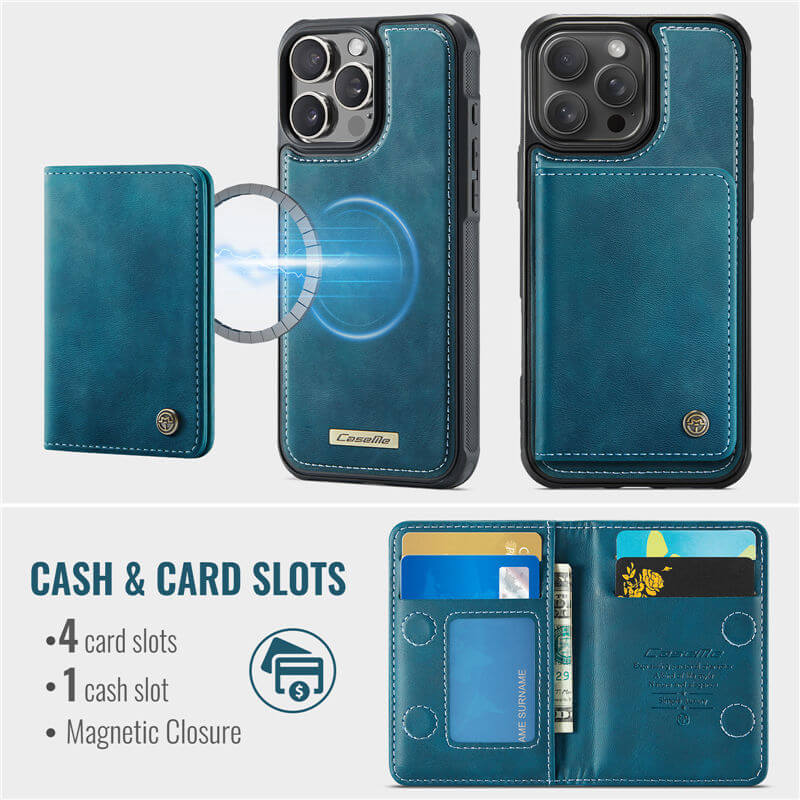 CaseMe iPhone 16 Pro 2-in-1 Detachable Magnetic Wallet Case