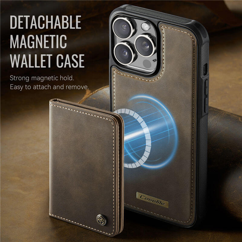 CaseMe iPhone 16 Pro 2-in-1 Detachable Magnetic Wallet Case