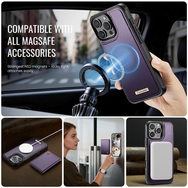 CaseMe iPhone 16 Pro 2-in-1 Detachable Magnetic Wallet Case