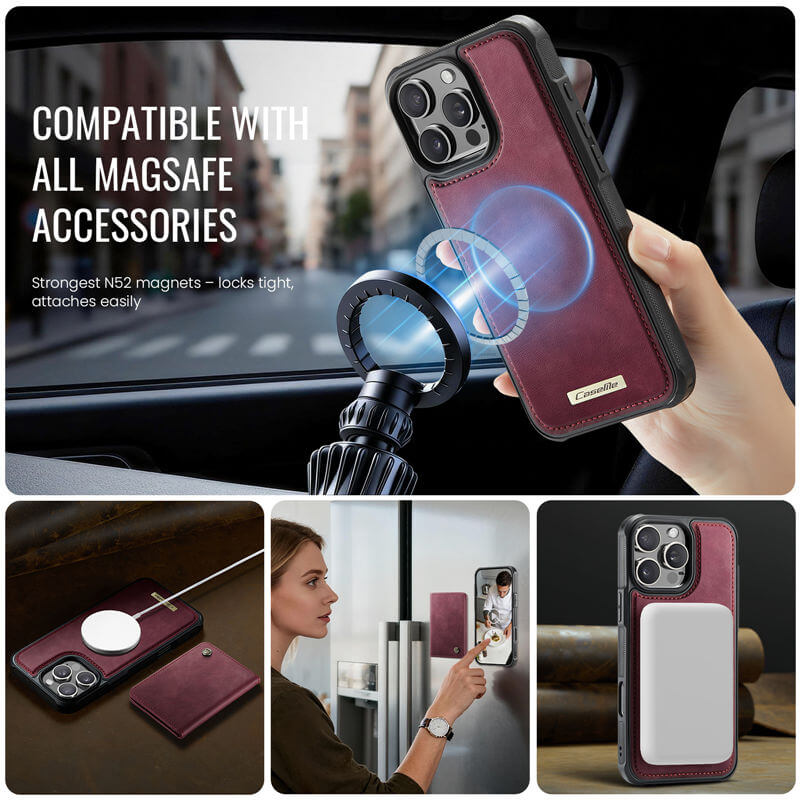 CaseMe iPhone 16 Pro 2-in-1 Detachable Magnetic Wallet Case