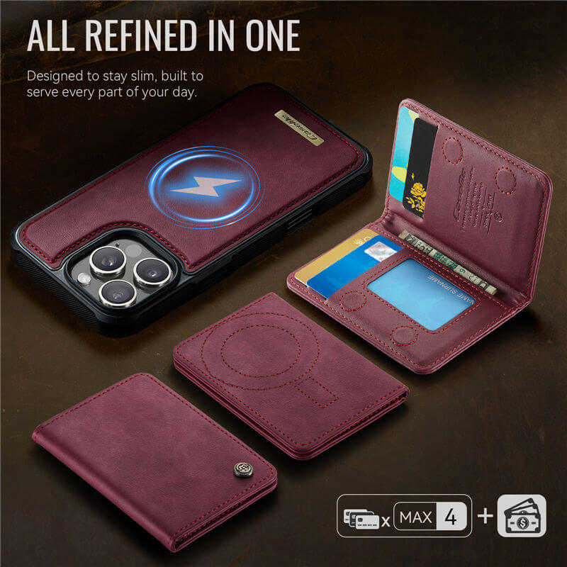 CaseMe iPhone 16 Pro 2-in-1 Detachable Magnetic Wallet Case