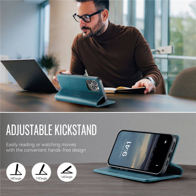 CaseMe iPhone 16 Pro Magnetic Wallet Case with RFID Blocking