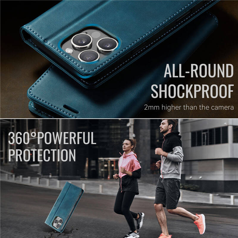 CaseMe iPhone 16 Pro Magnetic Wallet Case with RFID Blocking