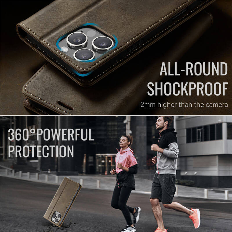 CaseMe iPhone 16 Pro Max Magnetic Wallet Case with RFID Blocking