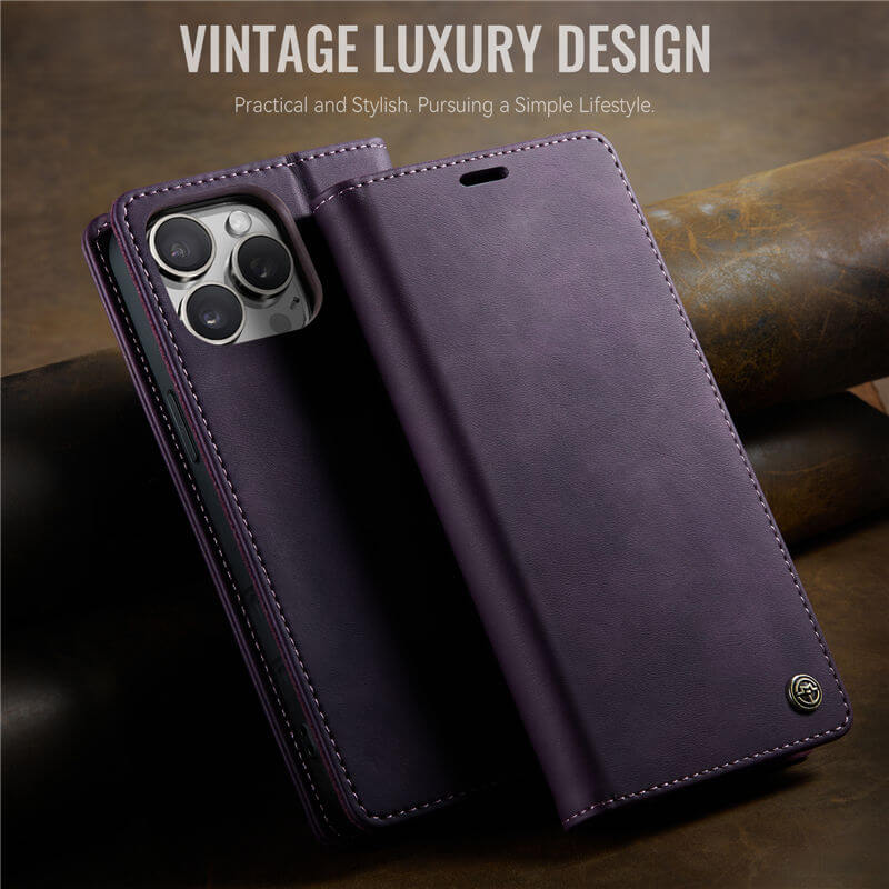 CaseMe iPhone 16 Pro Magnetic Wallet Case with RFID Blocking