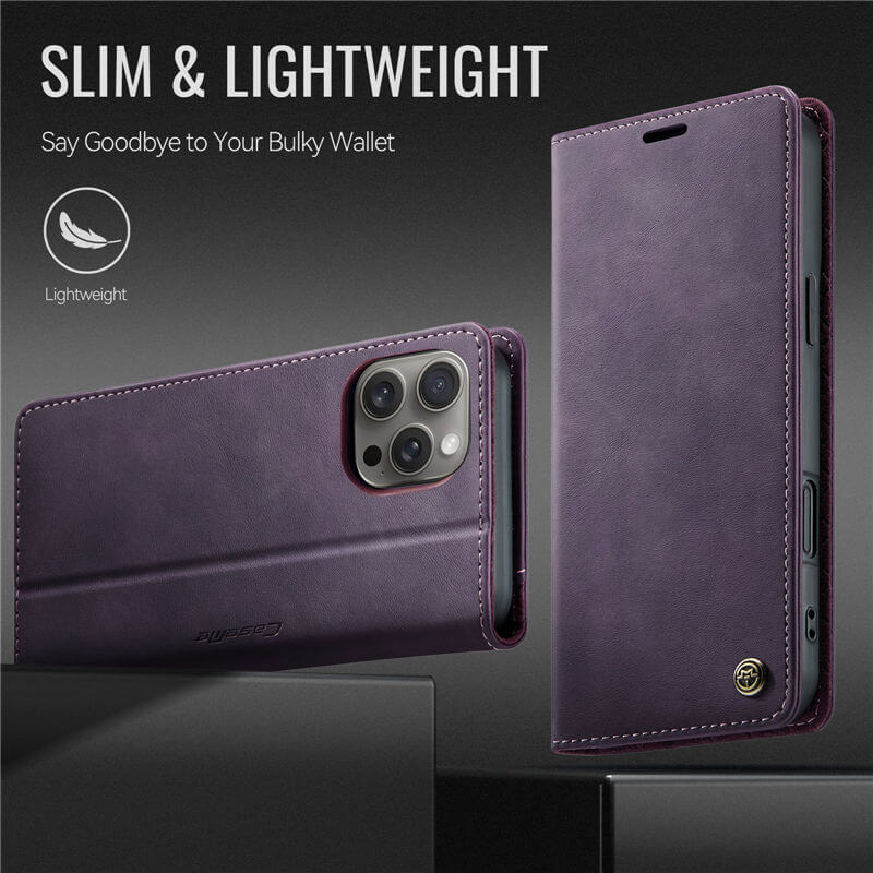 CaseMe iPhone 16 Pro Magnetic Wallet Case with RFID Blocking