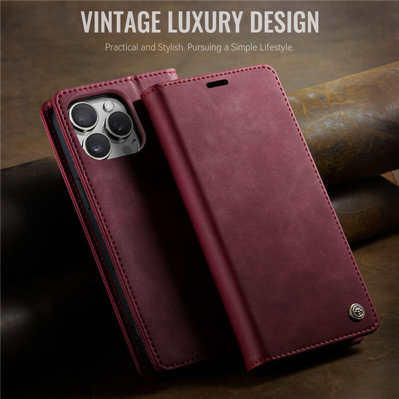 CaseMe iPhone 16 Pro Max Magnetic Wallet Case with RFID Blocking