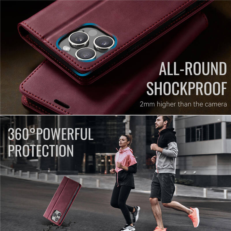 CaseMe iPhone 16 Pro Max Magnetic Wallet Case with RFID Blocking