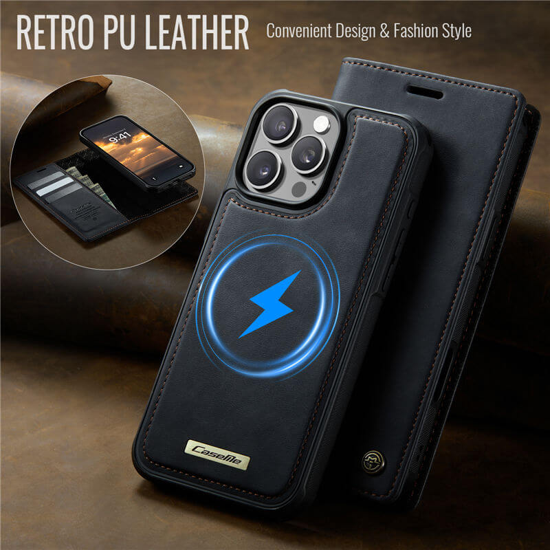 CaseMe iPhone 16 Pro Max 2-in-1 Magnetic Wallet Case