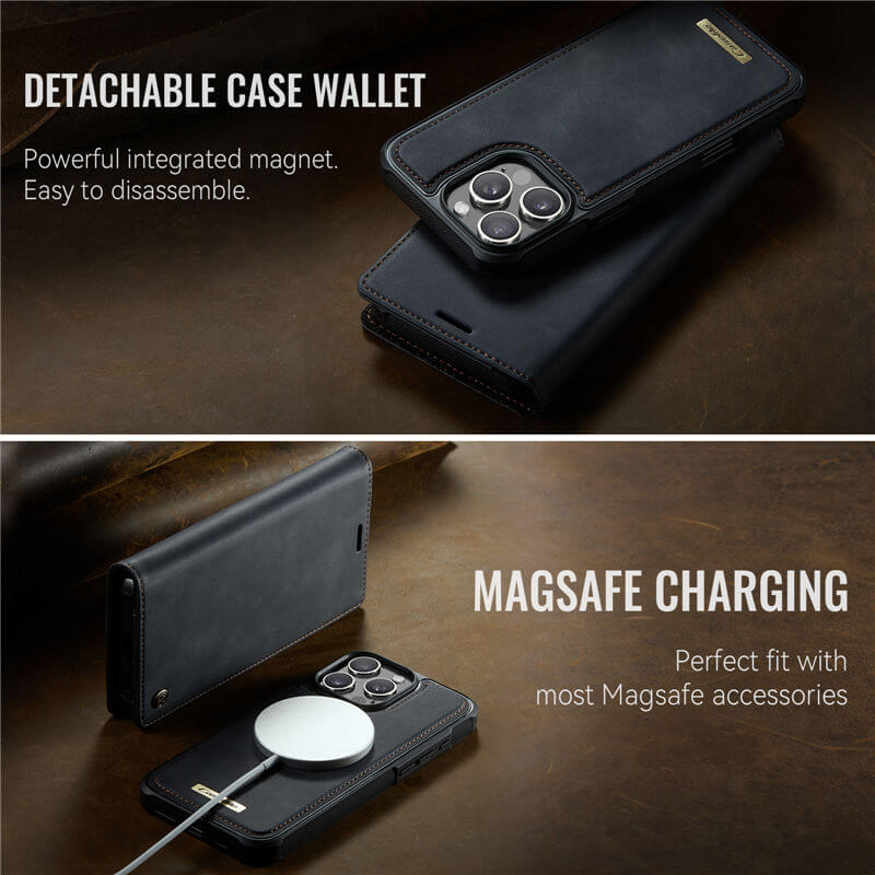 CaseMe iPhone 16 Pro Max 2-in-1 Magnetic Wallet Case