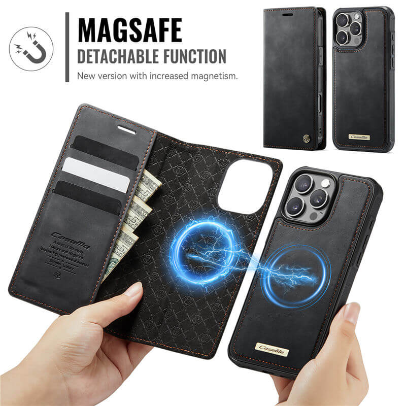 CaseMe iPhone 16 Pro Max 2-in-1 Magnetic Wallet Case
