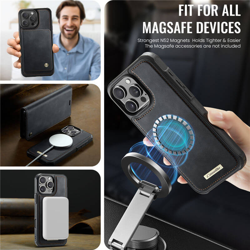 CaseMe iPhone 16 Pro Max 2-in-1 Magnetic Wallet Case