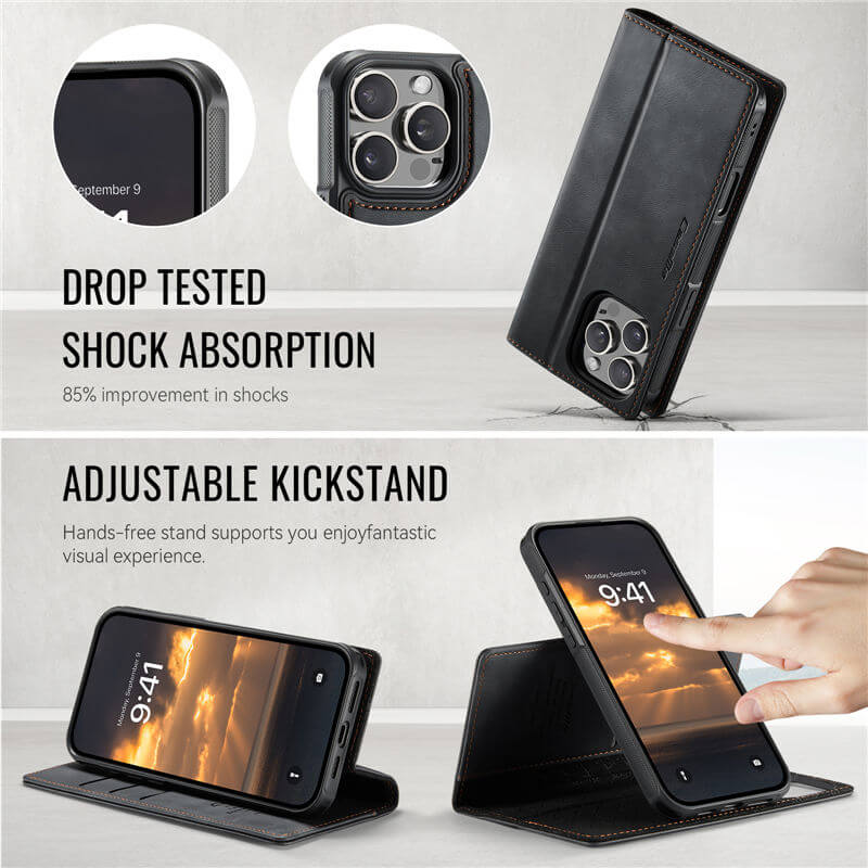 CaseMe iPhone 16 Pro Max 2-in-1 Magnetic Wallet Case